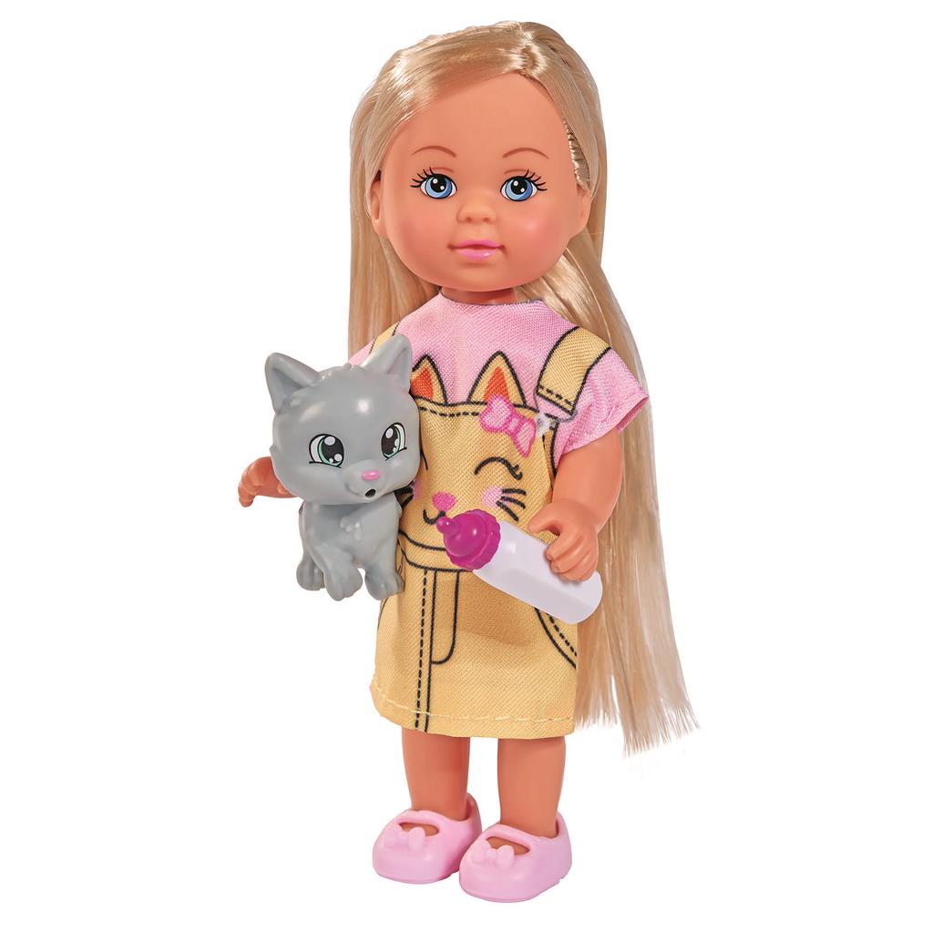 Evi Puppe 12cm Katzenkleid + Katze