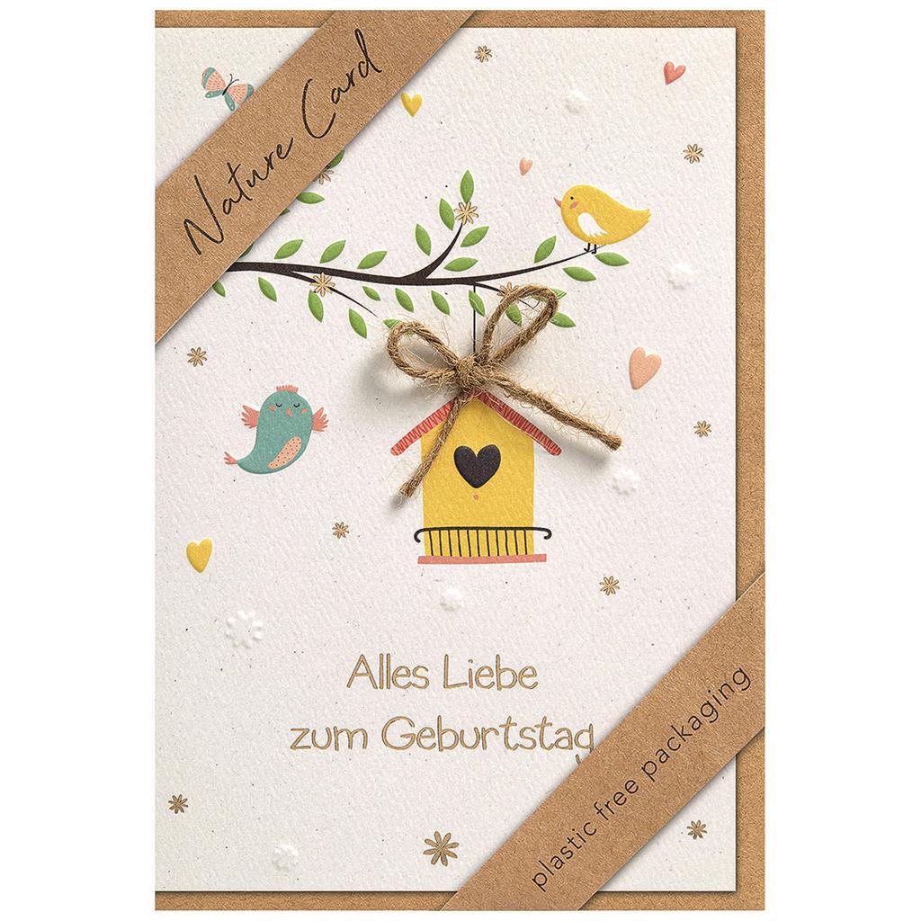 Bil. Nature Card Geburtstag Vogelhaus