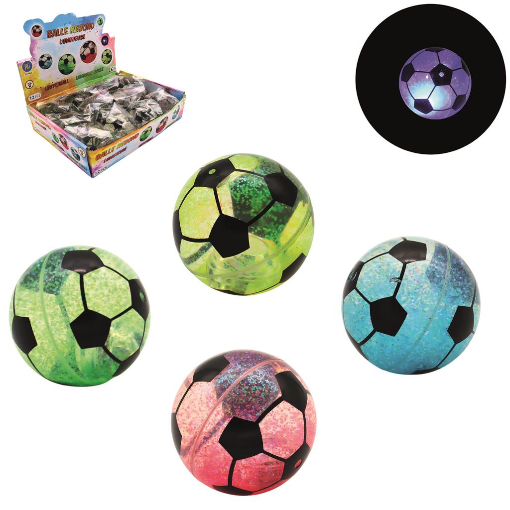 Gummiball Fussball 6cm + Licht