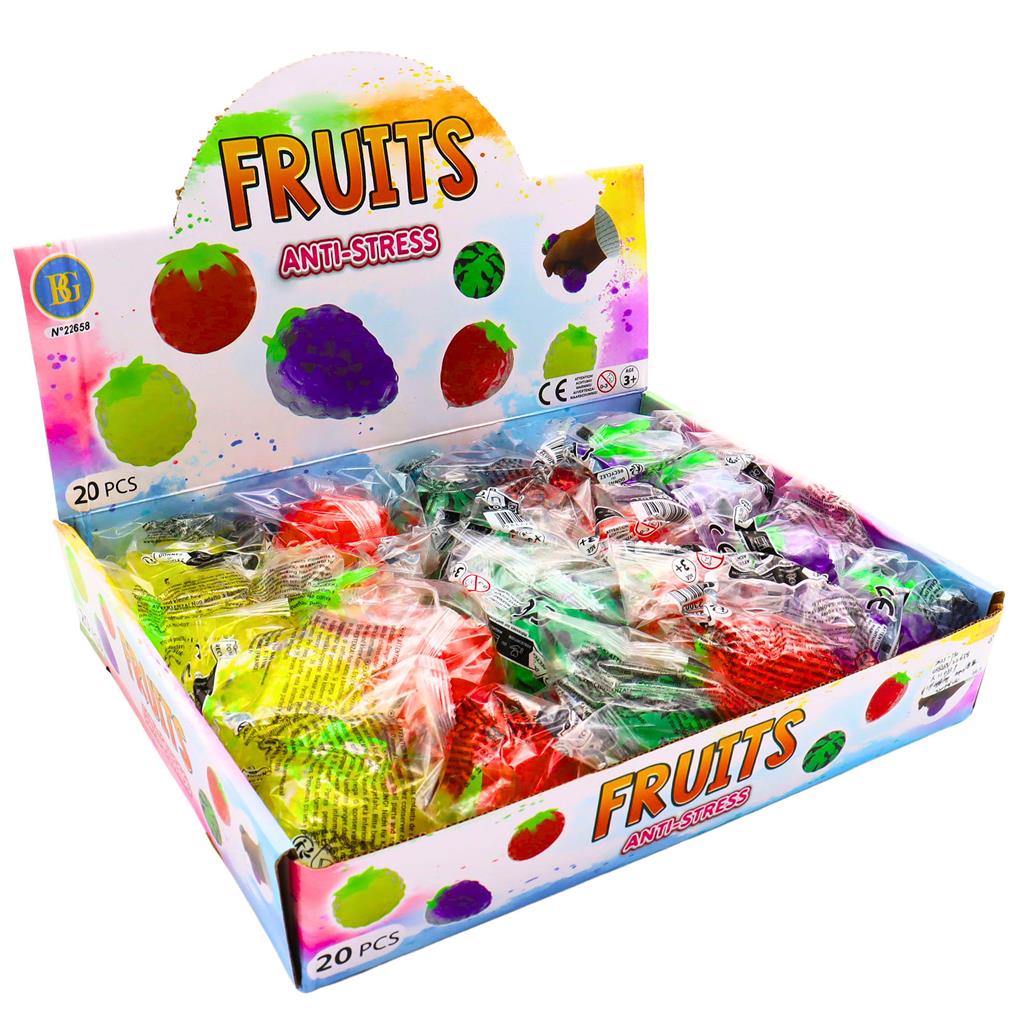 Antistress Frucht, 7cm 5-fach sort.