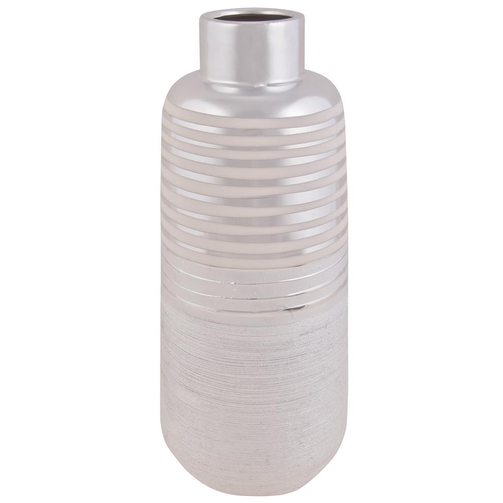 Vase Porzellan silber/weiß 31,5cm
