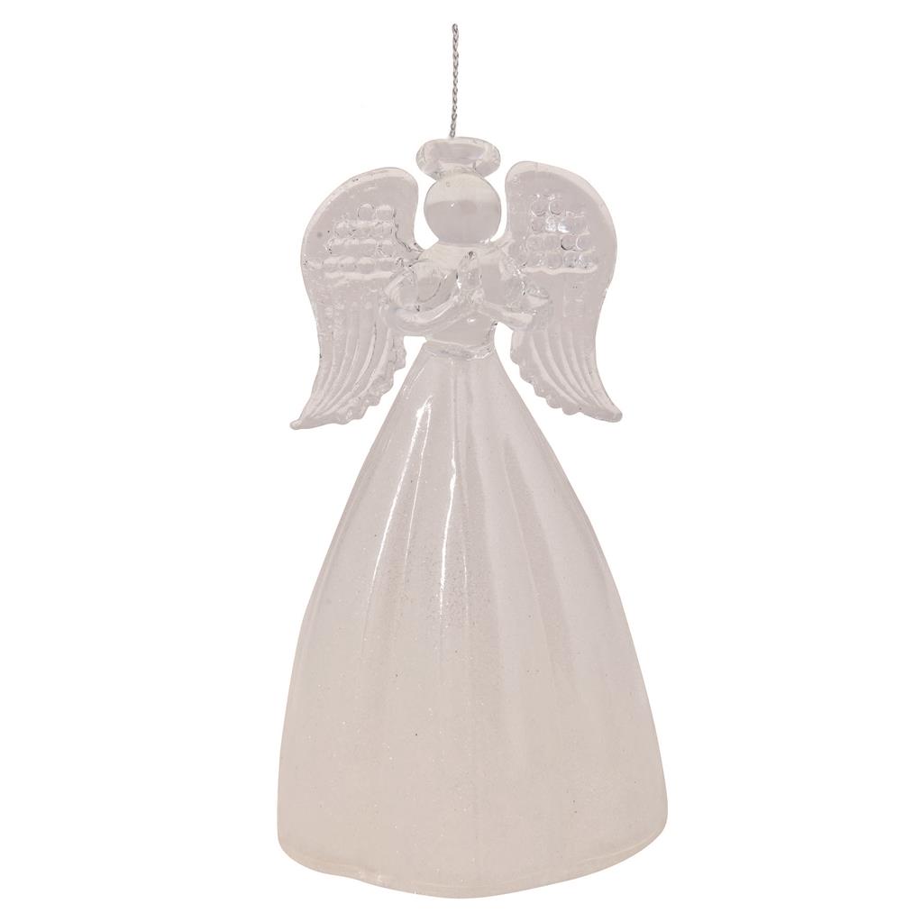 Engel mit weißem Glitzerkleid 11,5cm