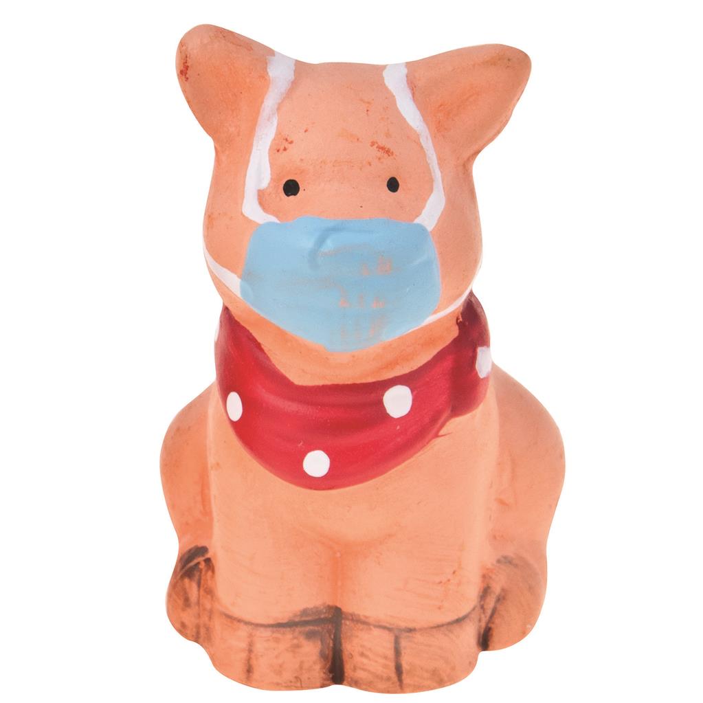 Schweinchen mit Schal und Maske 5cm