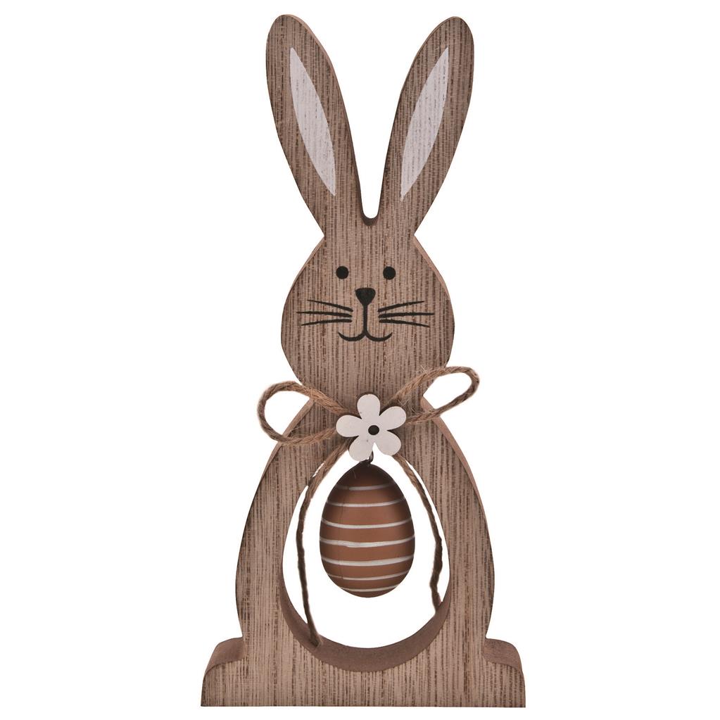 Hase mit Ostereibauch Holz 20cm