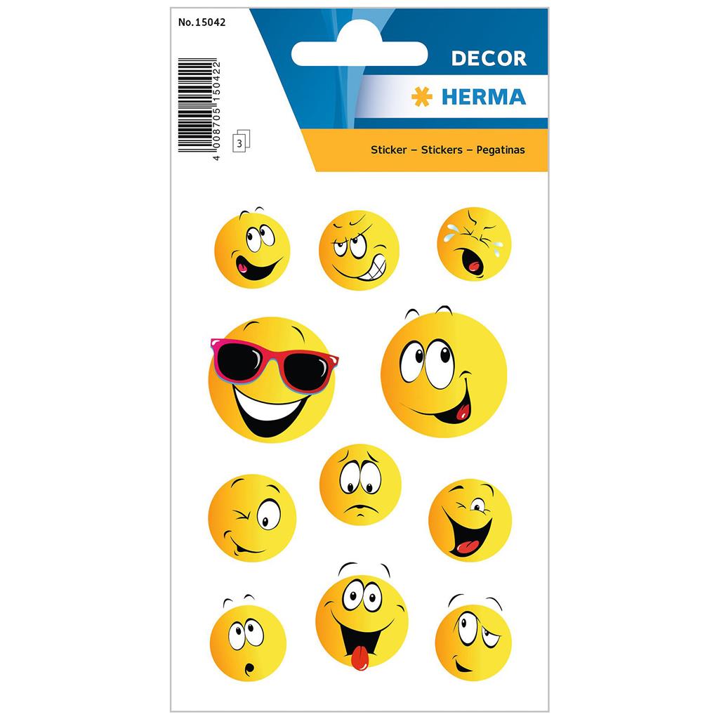 Sticker Decor Happy Face, 3 BL