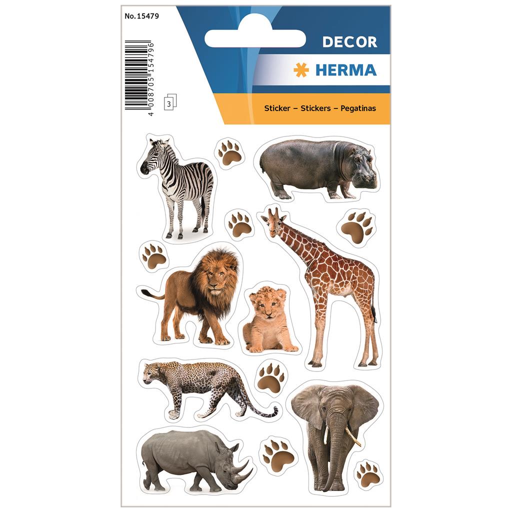 Sticker Decor Afrika Tiere, 3 BL