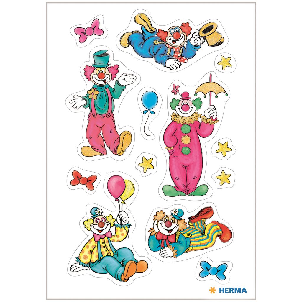 Sticker Decor Clown beglimmert, 2 BL