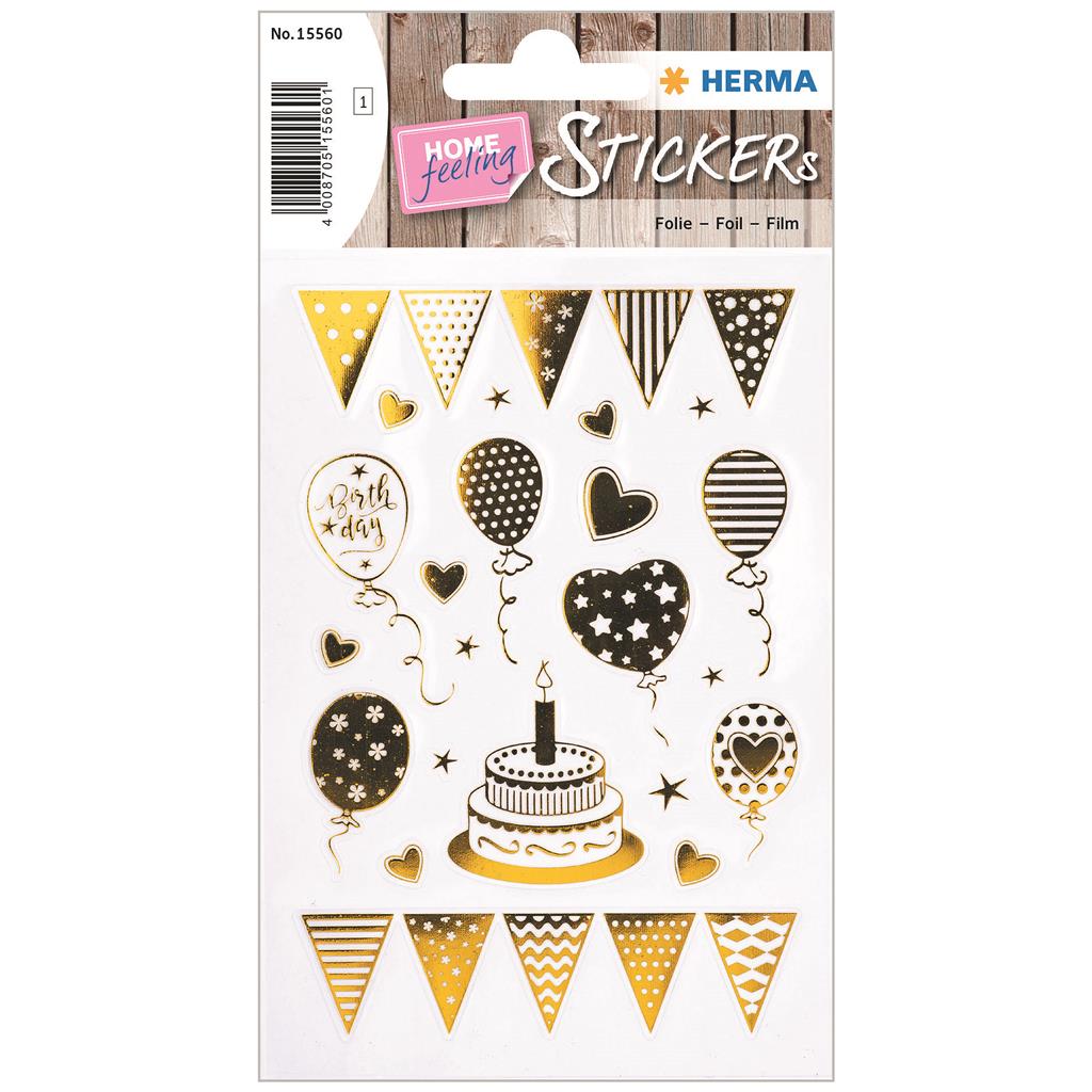 Sticker Creative Geburtstag Goldfolie, 1 BL