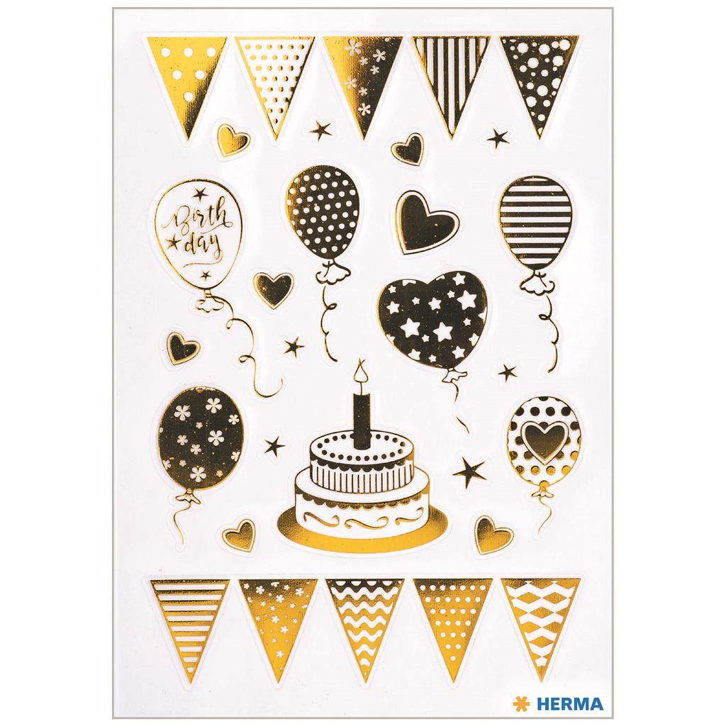 Sticker Creative Geburtstag Goldfolie, 1 BL