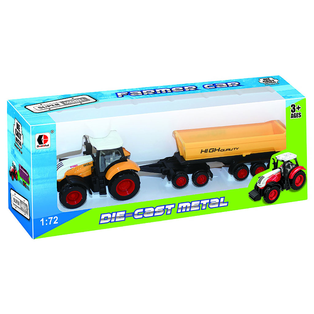 Traktor Set 22cm, Die-Cast 6-fach sort.