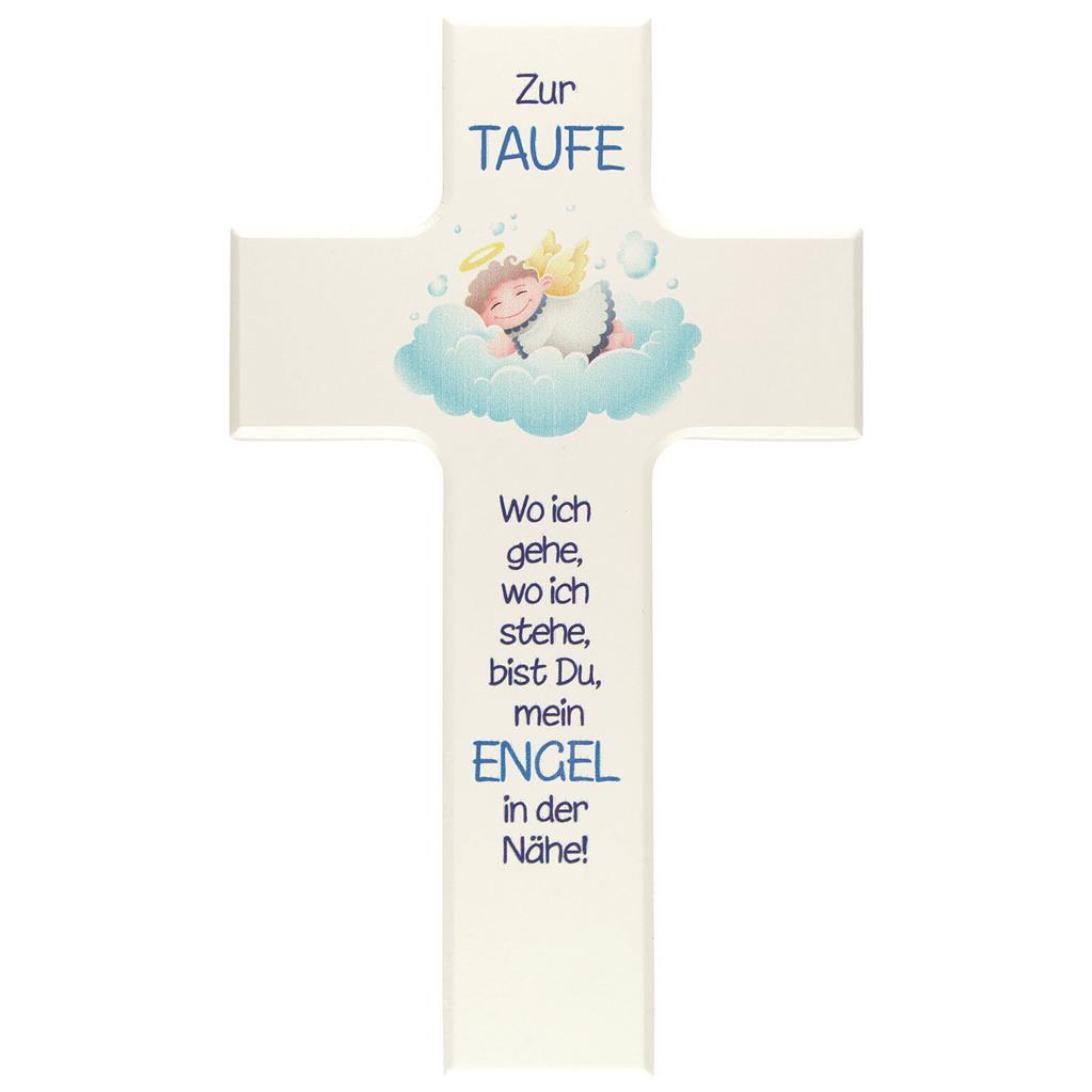 Kinderkreuz zur Taufe blau/weiß 15cm
