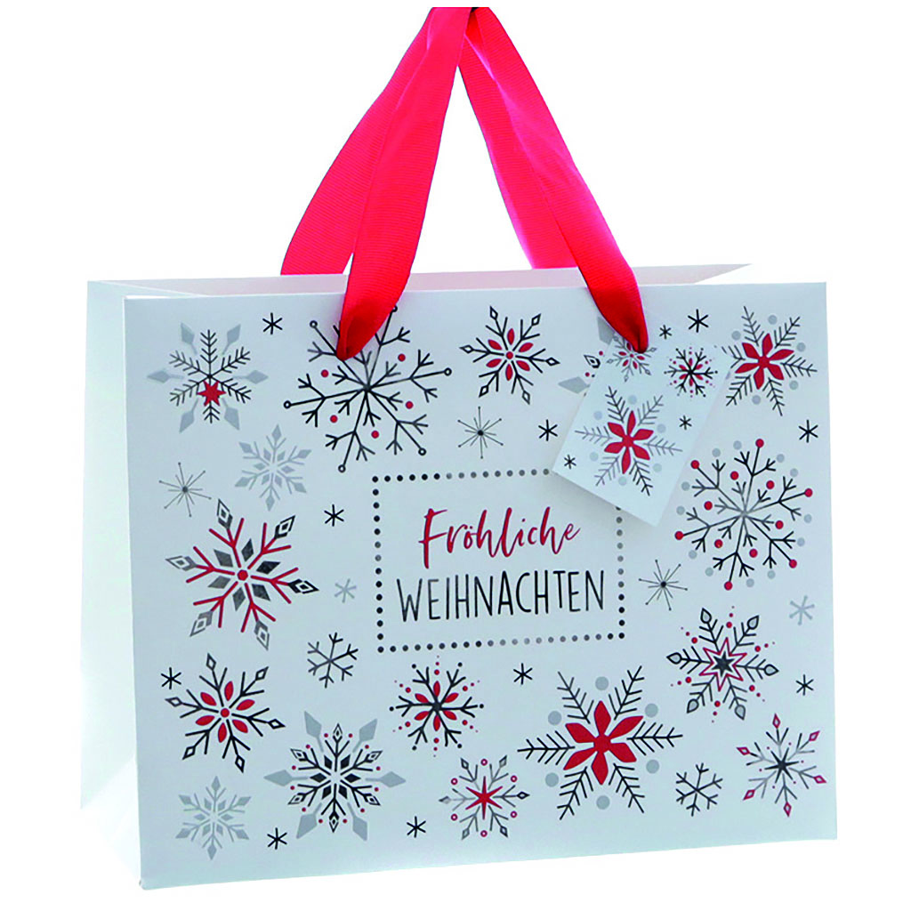 Geschenktasche "Schneeflocken" mittel