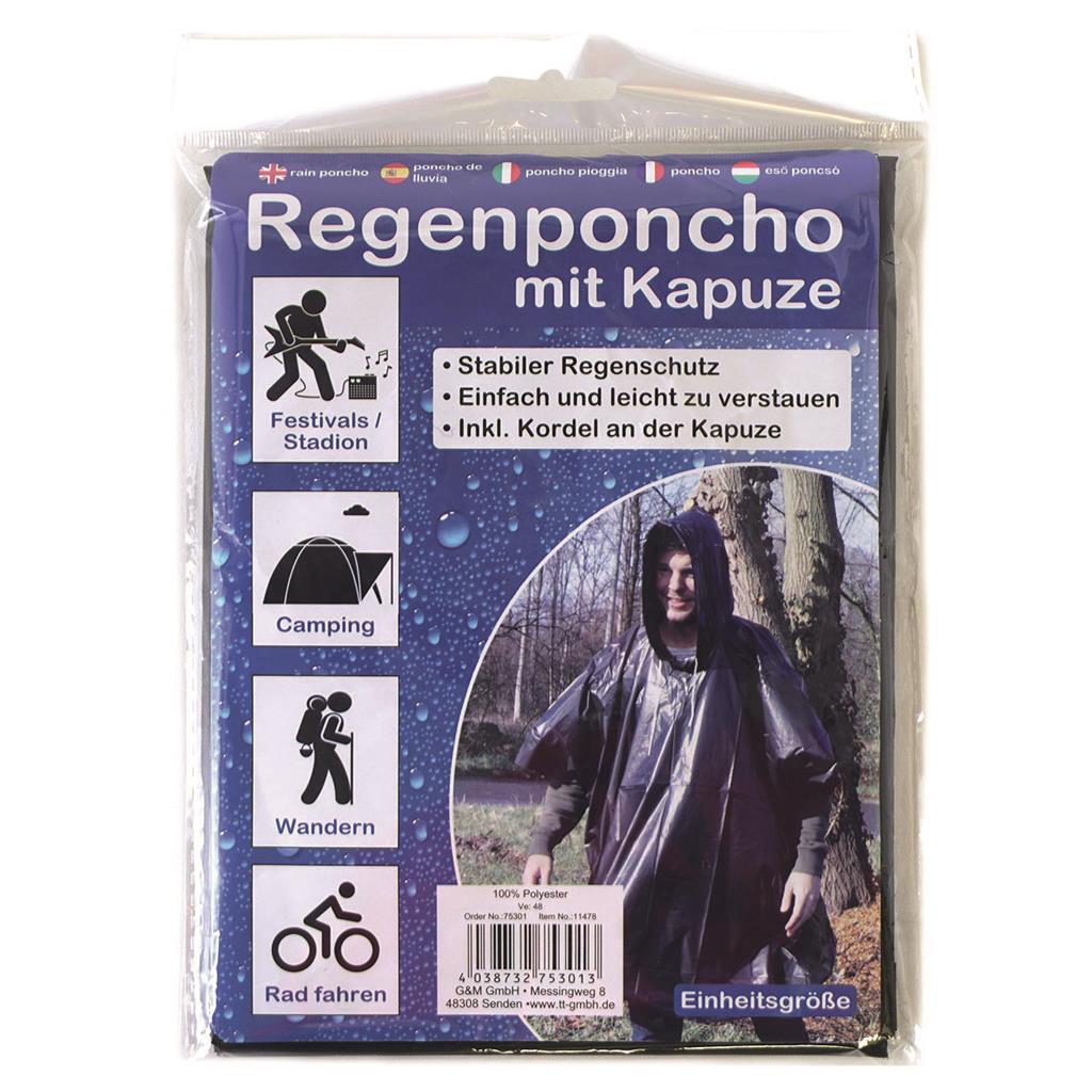Regenponcho mit Kapuze