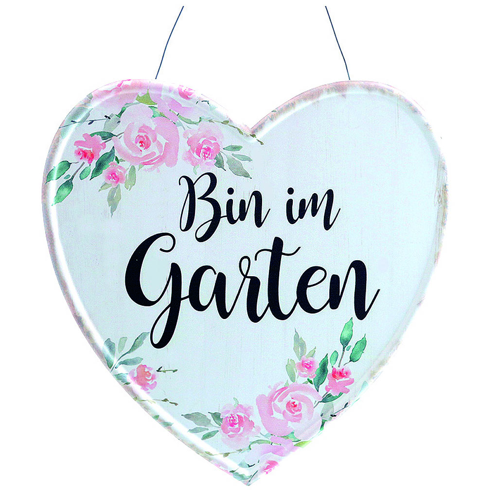 Schild "Bin im Garten" 25x25cm