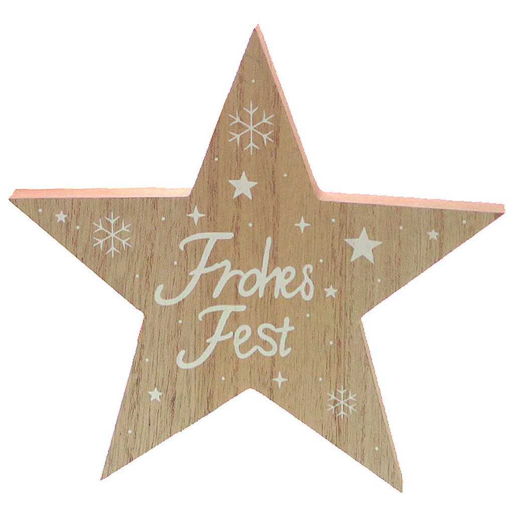 Stern stehend "Frohes Fest" 19 cm
