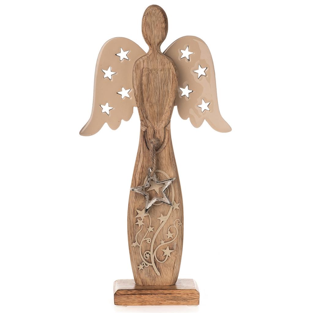 Holz-Engel auf Sockel 32cm