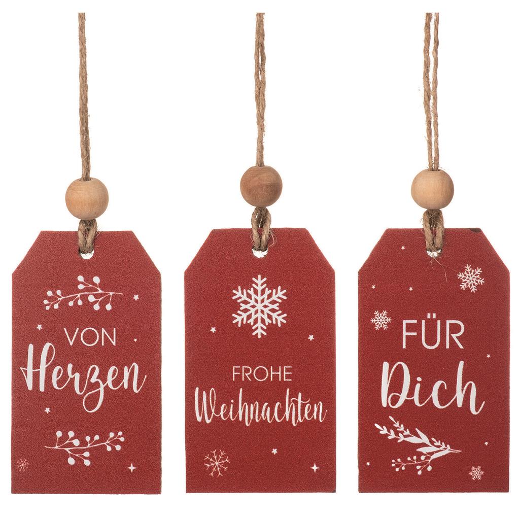 Geschenkanhänger "Weihnachten" rot