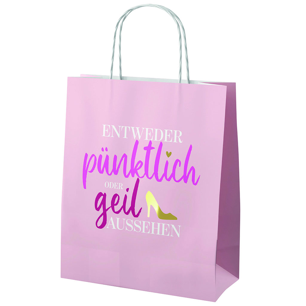 Geschenktüte Entweder pünktlich, 20x9H24