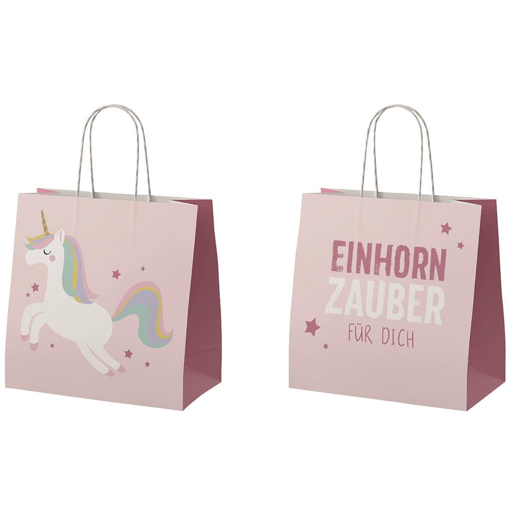 Geschenktüte Einhorn rosa, 15x8H15