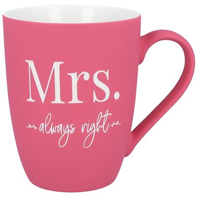 Soft-Touch Tasse "Mrs. always right"