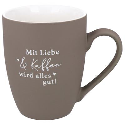 Soft-Touch Tasse "Mit Liebe & Kaffee"