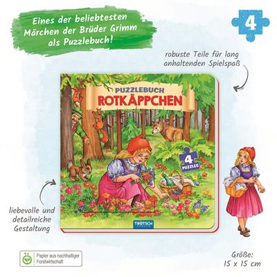 Puzzlebuch Rotkäppchen, 15x15cm