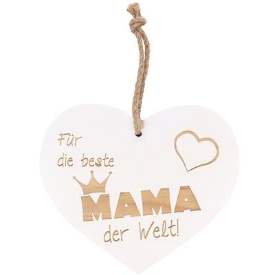 Vintage-Herz "Beste Mama", 18x16cm