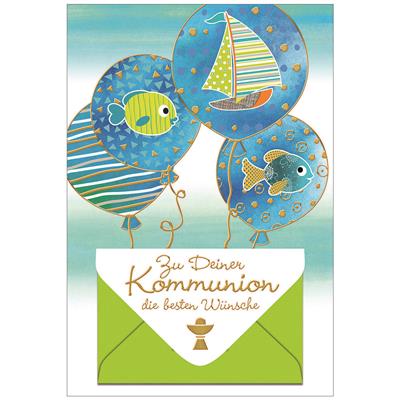 Bil. Kommunion Geldkarte Luftballons