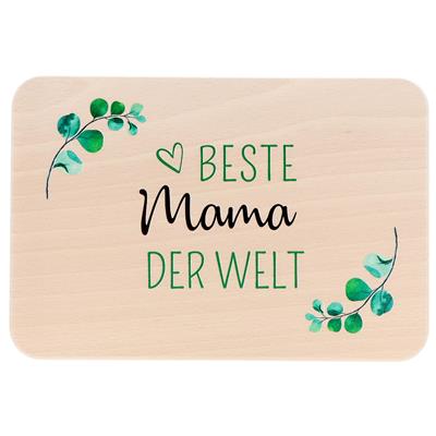 Brettchen farbig, "Beste Mama der Welt" 21,5x14,5cm
