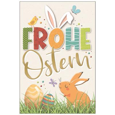 Bil. Ostern Hase mit bunten Eiern