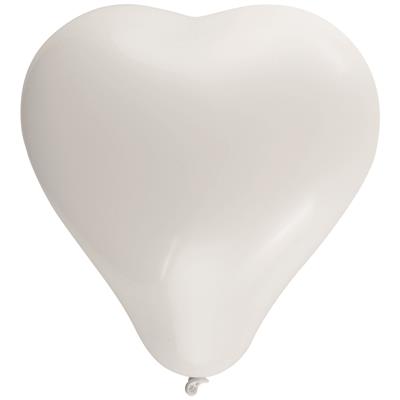 Luftballons "Herzen" weiß, 6er Beutel