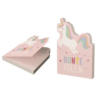 Notizblock Einhorn rosa 12x8cm