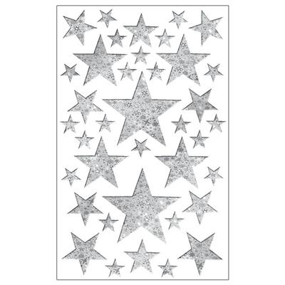 Sticker Sterne silber sortiert 1 Blatt