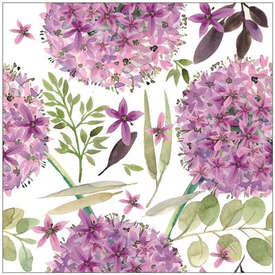 Servietten 20er Purple vintage flowers, 33cm