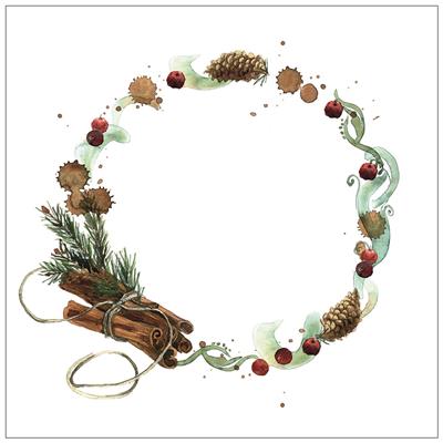 Servietten 20er Winter wreath, 33cm