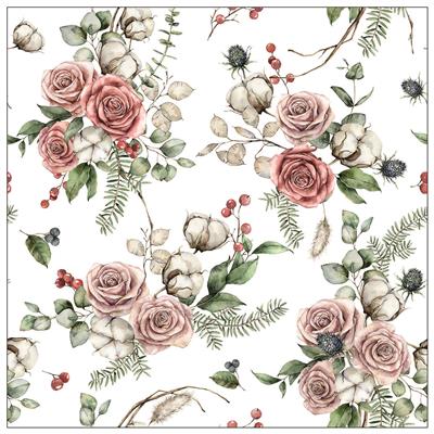 Cocktailservietten 20er floral winter romance, 24cm