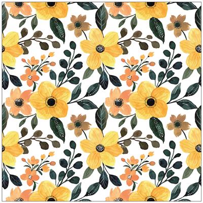 Servietten 20er yellow floral pattern, 33cm