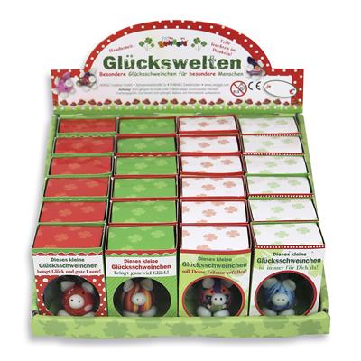 Glücksschweinchen in Box "Viel Glück"