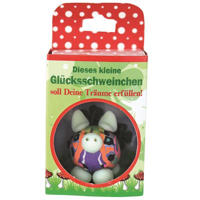 Glücksschweinchen in Box "Viel Glück"