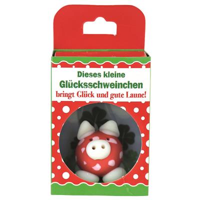 Glücksschweinchen in Box "Viel Glück"