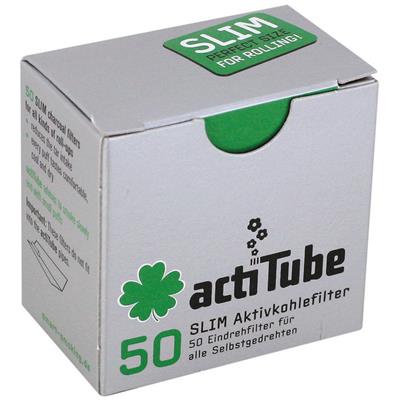 actiTube Slim Aktivkohlefilter, 50 Stück