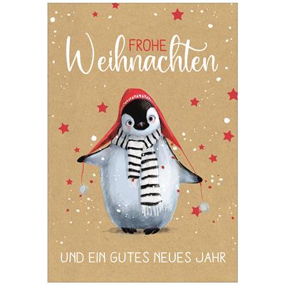 Bil. Weihnachten Pinguin mit roter Haube