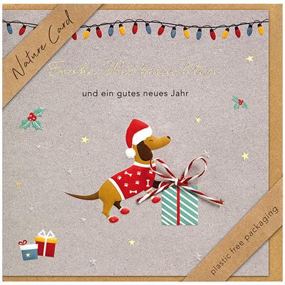 Bil. Nature Card Weihnachten Hund