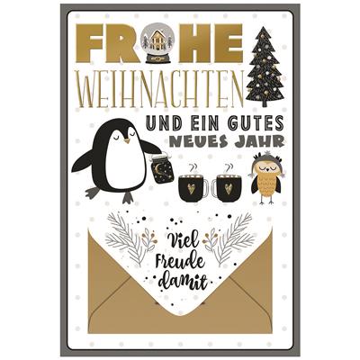 Bil. Weihnachten Geldkarte Pinguin