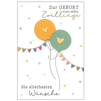 Bil. Ereignis Zwillinge Ballons