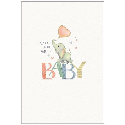 Bil. Geburt Baby Elefant/Herz