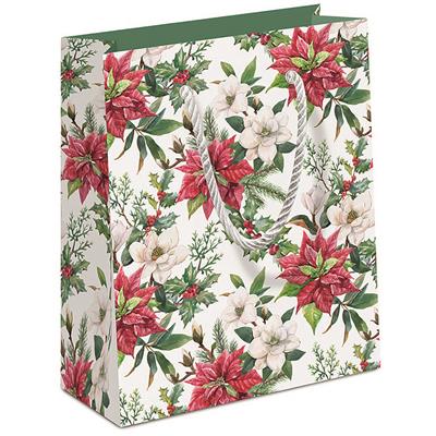 Geschenktasche "Christmas florals" mittel