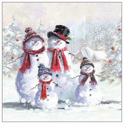 Servietten 20er Snowman With Hat, 33cm