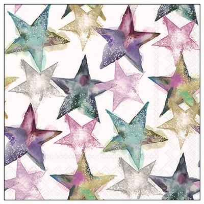 Servietten 20er Watercolour stars, 33cm