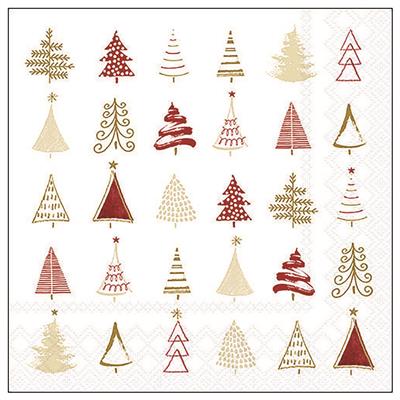 Servietten 20er Christmas tree doodles, 33cm